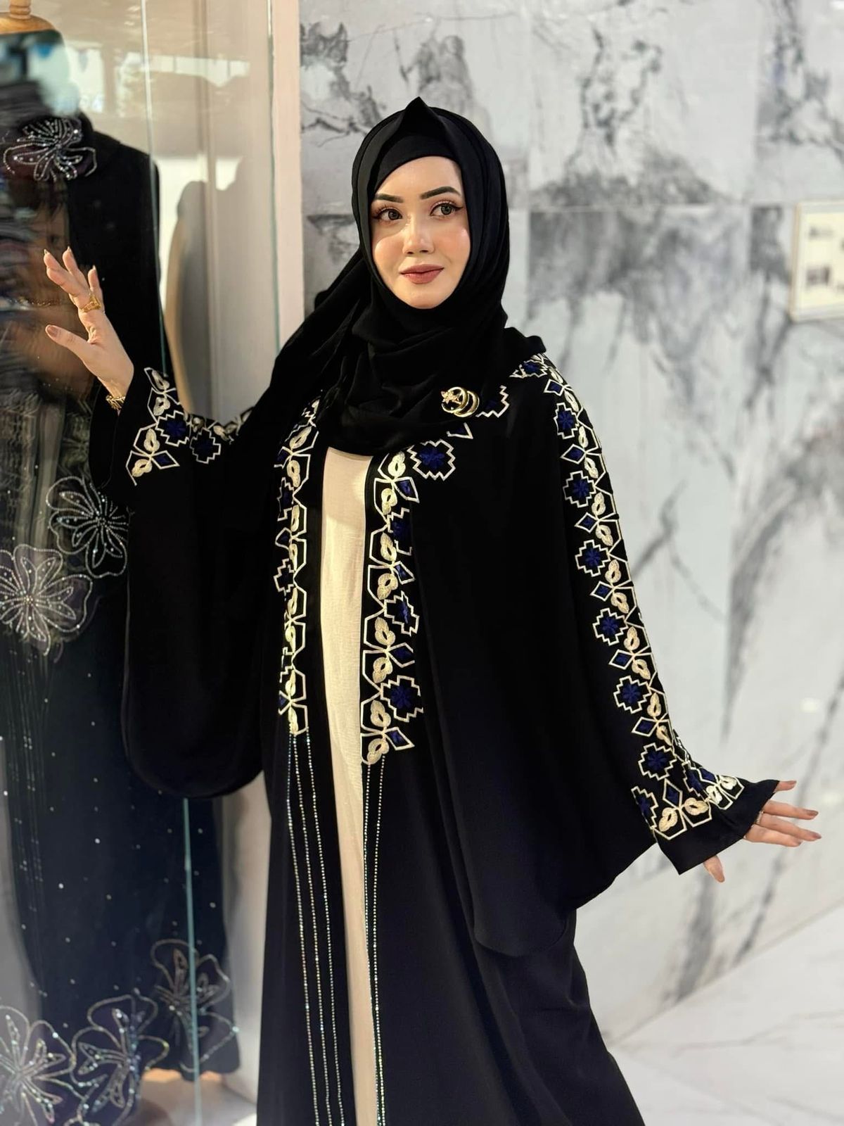 PREMIUM FRASA STYLE DUBAI ABAYA FULL SET WITH HIJAB