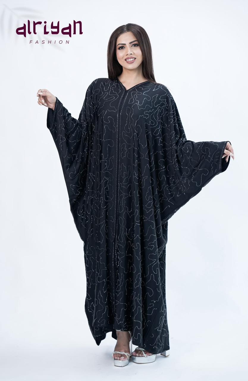 DUBAI HAND MADE FULL BODY STONE WORK BUTTERFLY ABAYA