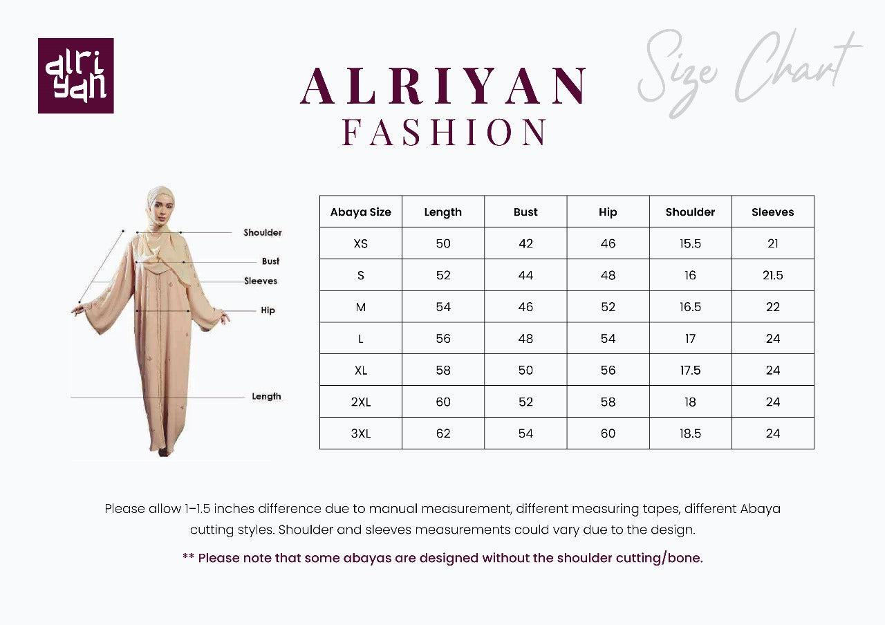 PREMIUM FRASA STYLE DUBAI ABAYA FULL SET WITH HIJAB