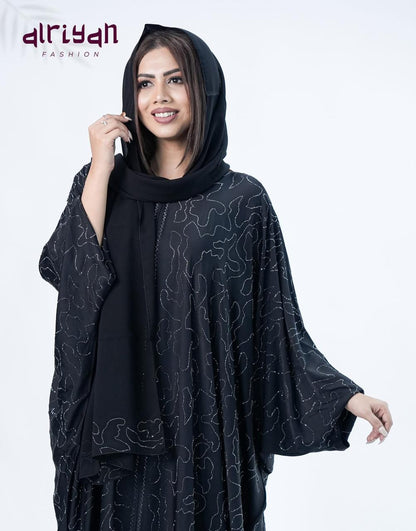 DUBAI HAND MADE FULL BODY STONE WORK BUTTERFLY ABAYA
