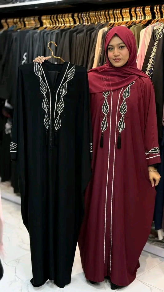Dubai premium Hand Embroidery Abaya Set with Hijab