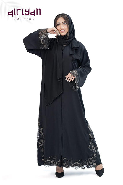Luxury Dubai Made Full Abaya Set With Hijab-Premium Nida Fabric 💖