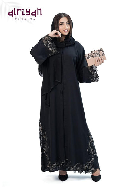 Luxury Dubai Made Full Abaya Set With Hijab-Premium Nida Fabric 💖