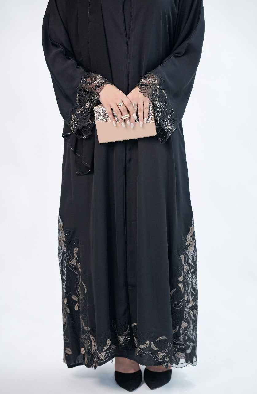 Luxury Dubai Made Full Abaya Set With Hijab-Premium Nida Fabric 💖