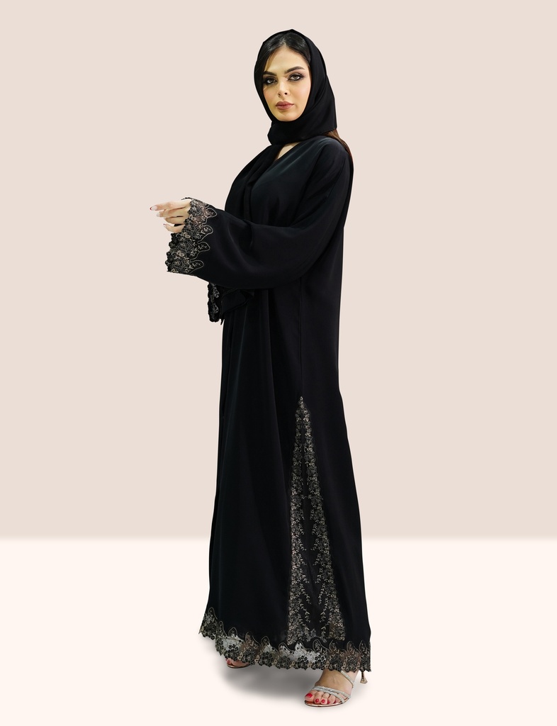 Aisha side lace Design Abaya
