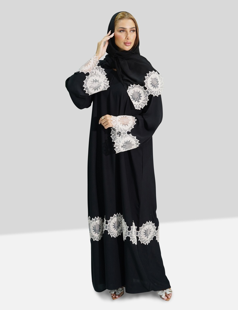 Aanisah Embroidery Lace Abaya