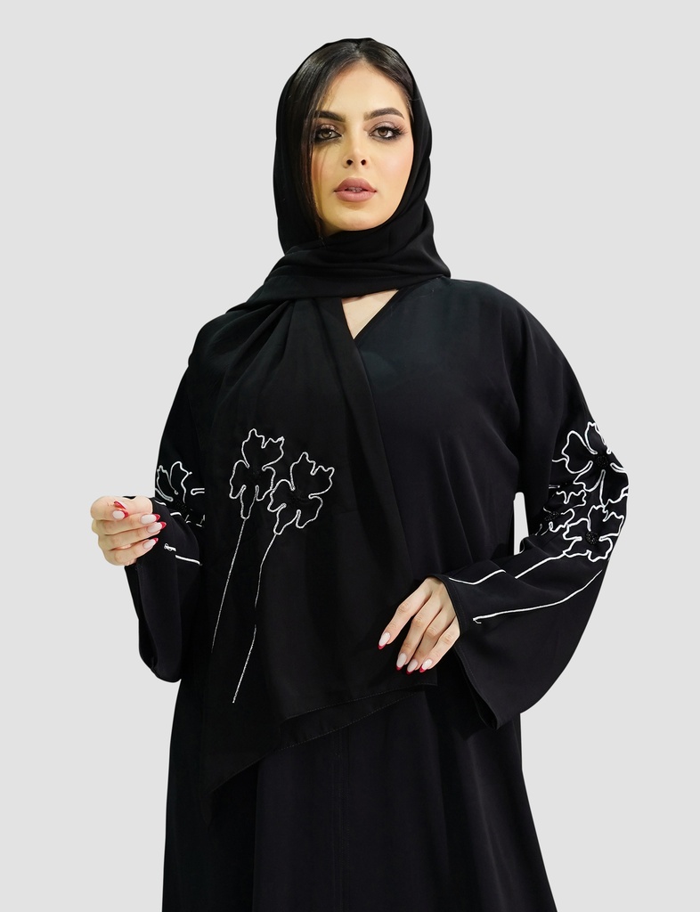 Najiba Embroidery with handwork design Abaya
