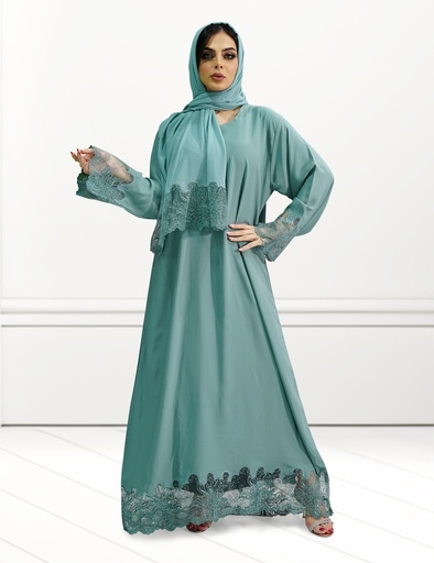 [#003] Eliyana Turkey lace Embroidery Abaya