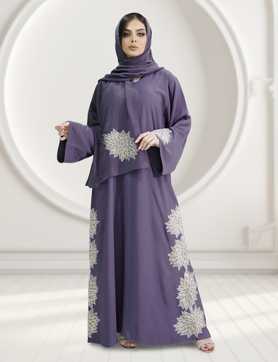 [#014] Flora lace Embroidery Abaya