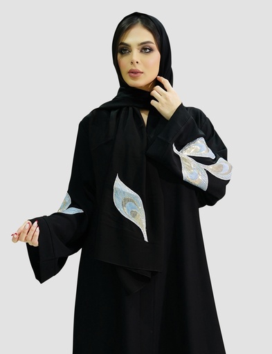 [#022] Rashida leaf Embroidery design Abaya